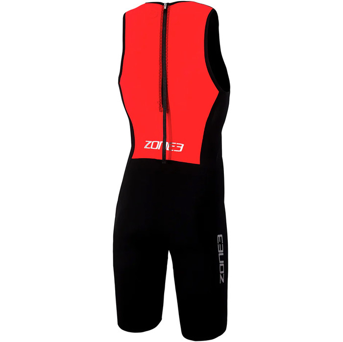 2024 Zone3 Mnner Streamline Rckenreiverschluss rmellos Shorty Swimskin SS18MSTL101 - Black / Red